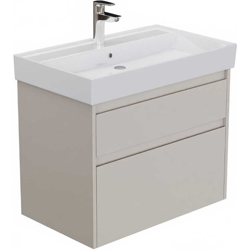 Изображение товара Тумба Aquanet Nova Lite 2.0 60 с 2 ящиками бежевый современная мебель для ванной