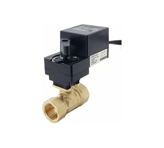 Изображение товара Двухходовой шаровой кран TECHNO DN15, резьба G1/2 с электроприводом 2Нм, 24В, HK215-02AN/24V 612153