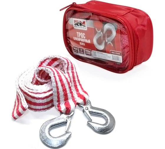 Изображение товара Буксировочный трос REDMARK лента 4.5 м, 6 т, крюк/крюк RM-LTKK6