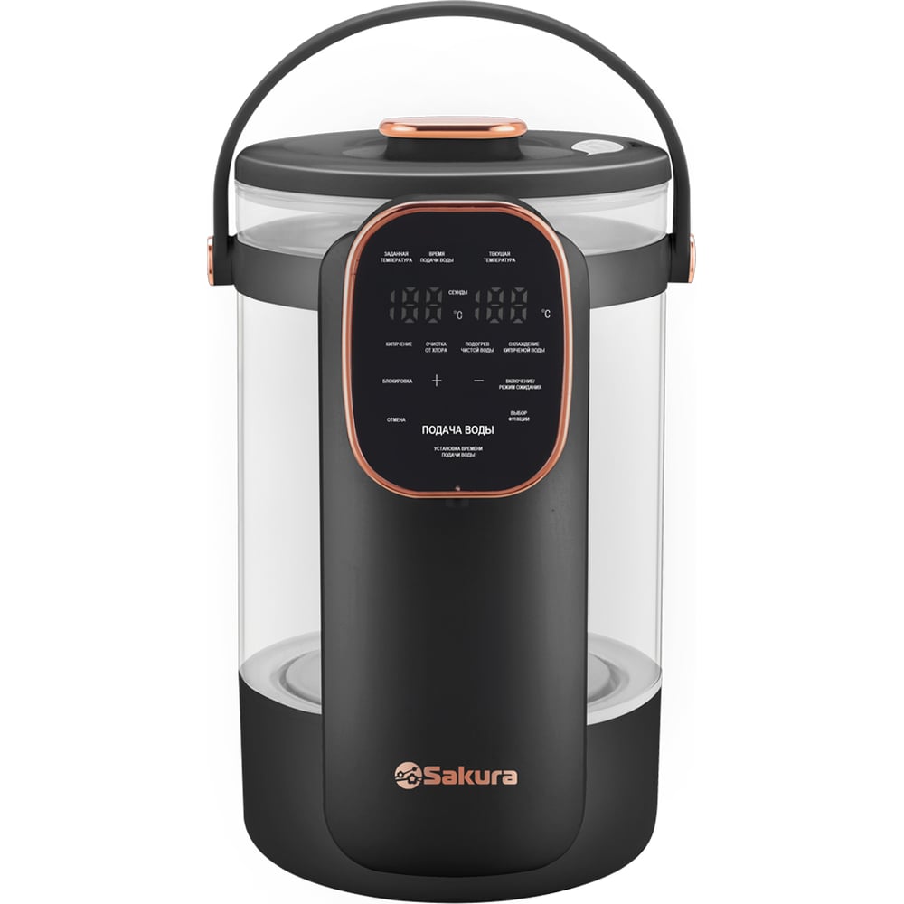 Изображение товара Термопот Sakura SA-1375BK Premium 3л стекло LCD сенсорный черный