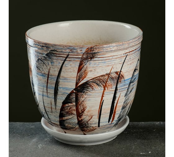 Изображение товара Цветочный горшок с поддоном Сималенд Камыш 8 л 6912618