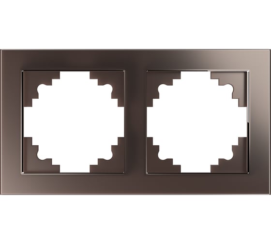 Изображение товара Горизонтальная 2-местная рамка STEKKER серия Катрин, стеклянная, GFR00-7002-04, шоколад 39536