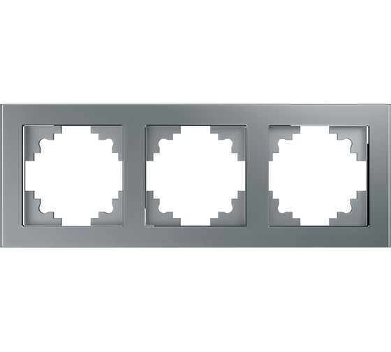 Изображение товара Горизонтальная 3-местная рамка STEKKER серия Катрин, стеклянная, GFR00-7003-03, серебро 39533