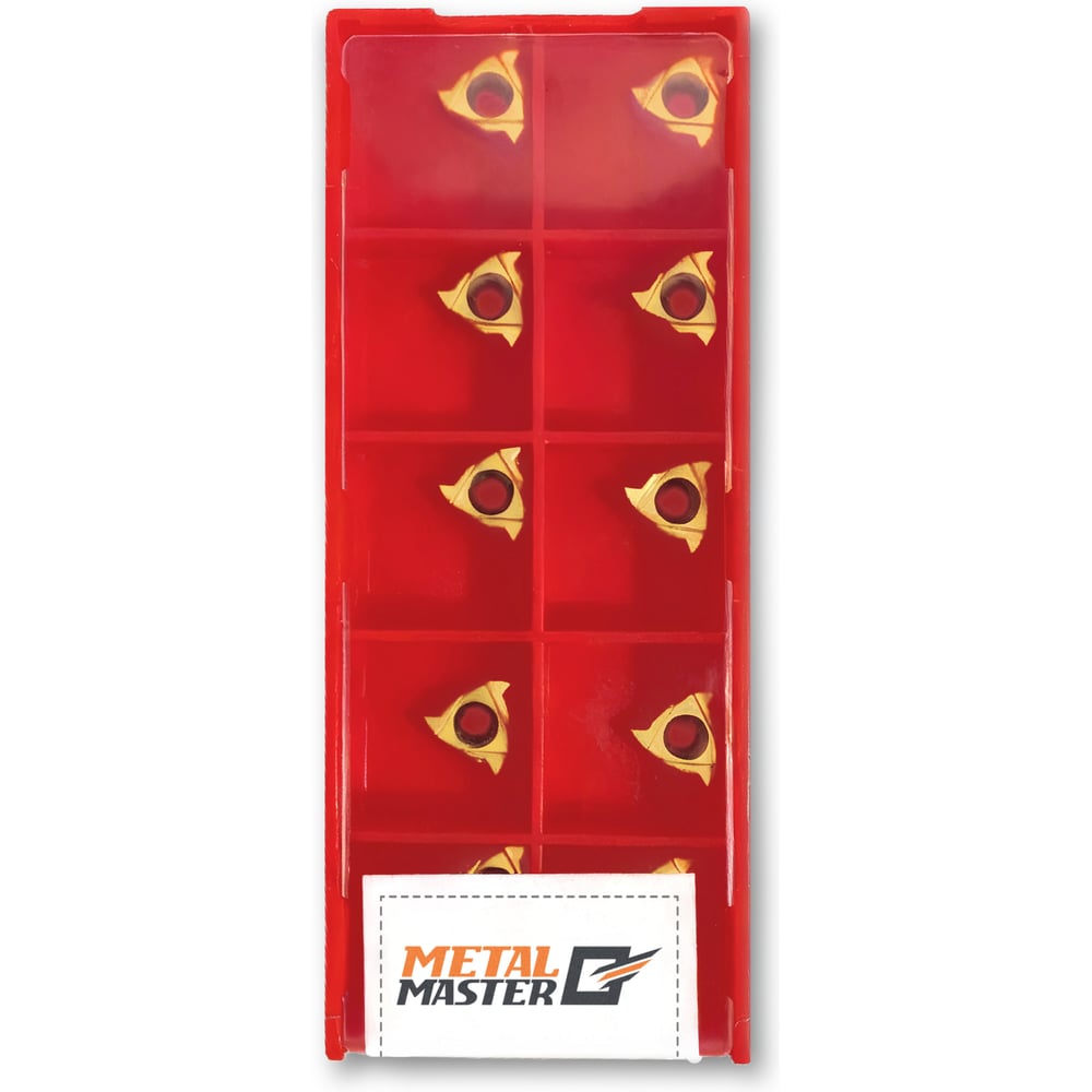 Изображение товара Набор сменных пластин MetalMaster по стали TiN 11ER A60 10 шт для токарных резцов