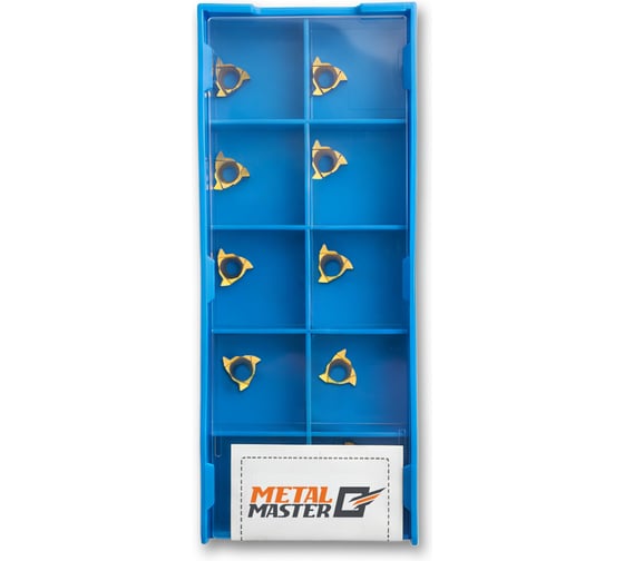 Изображение товара Набор сменных пластин MetalMaster по стали для токарных резцов TiN 08ER A60 (10 шт) 23516