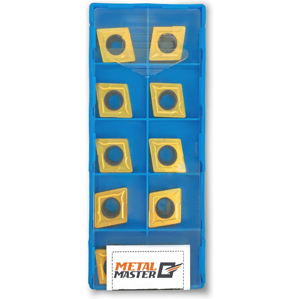 Изображение товара Набор сменных пластин MetalMaster TiN CCMT120408 для токарных резцов