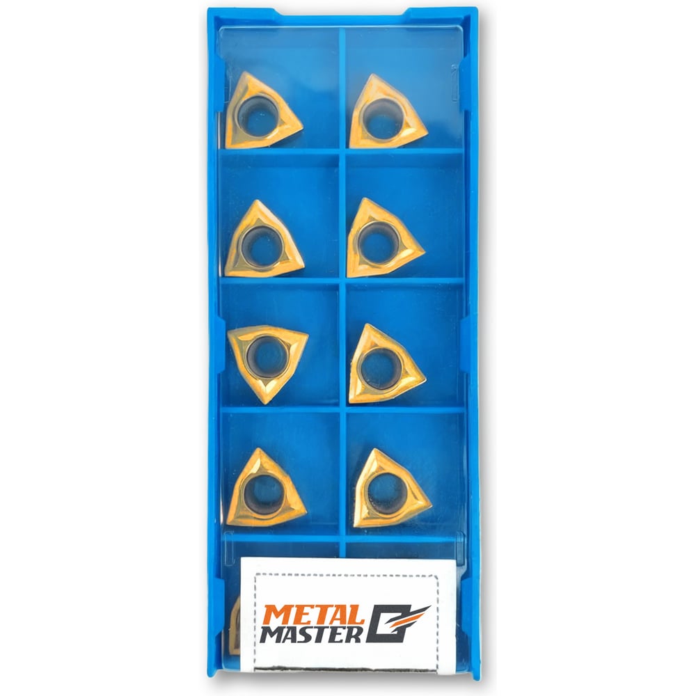 Изображение товара Набор сменных пластин MetalMaster по стали WCMT06T304 10 шт для токарных резцов