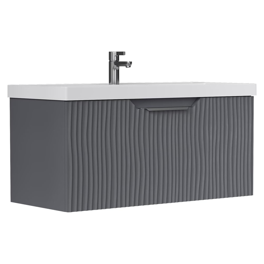Изображение товара Подвесная тумба EQUIL Mirage 100 графит софт с одним ящиком для ванной