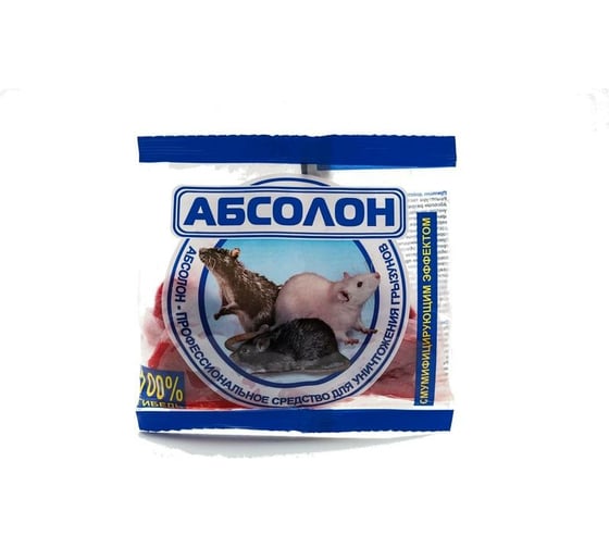 Изображение товара Средство от грызунов ООО Комус Абсолон тесто-брикеты, 100 г АЛБТП100 896221