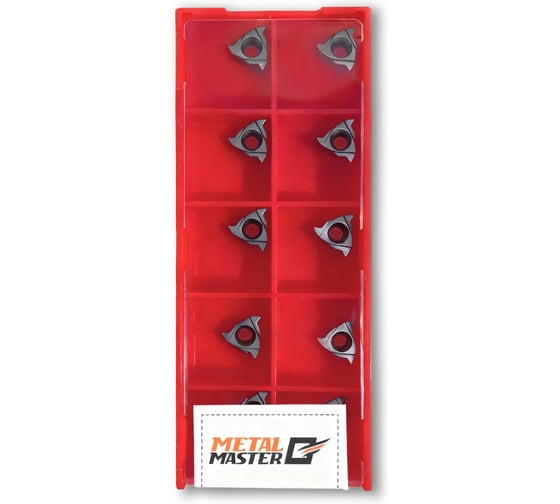 Изображение товара Набор сменных пластин MetalMaster по нержавеющей стали для токарных резцов TiAlN 11ER A60 (10 шт) 23519