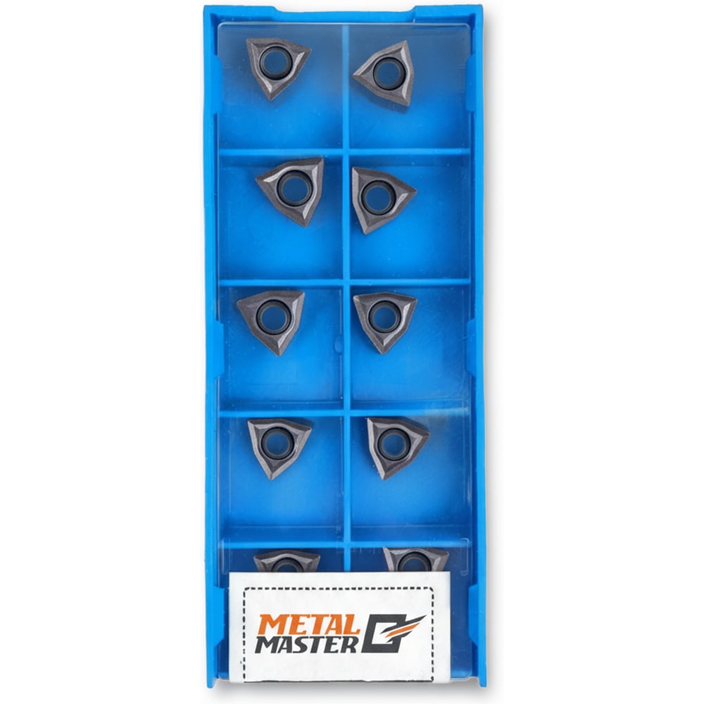 Изображение товара Набор сменных пластин MetalMaster по нержавеющей стали для токарных резцов TiAlN WCMT050308 (10 шт) 23510