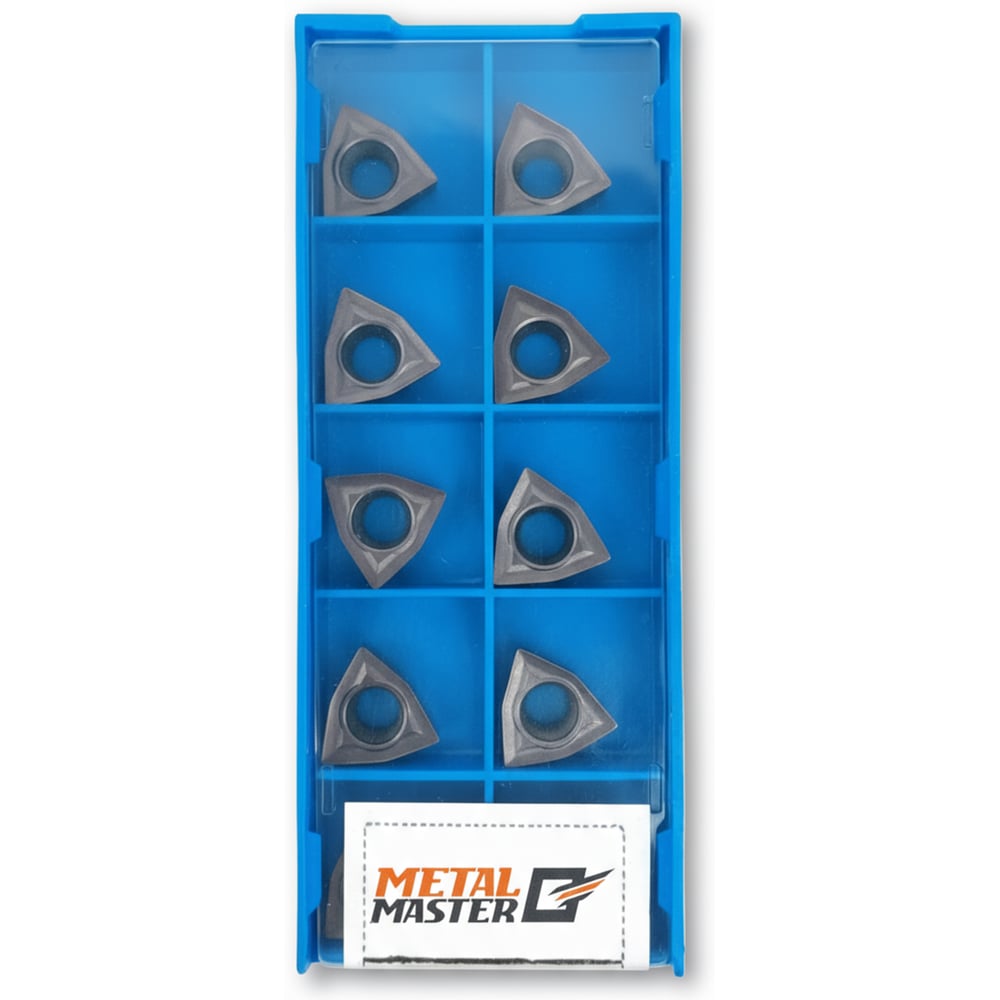 Изображение товара Набор сменных пластин MetalMaster WCMT06T304 10 шт для токарных резцов из нержавеющей стали