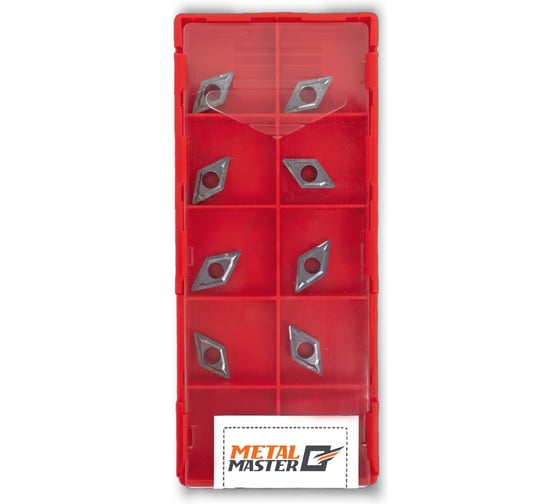 Изображение товара Набор сменных пластин MetalMaster по нержавеющей стали для токарных резцов TiAlN DCMT070204 (10 шт) 23505