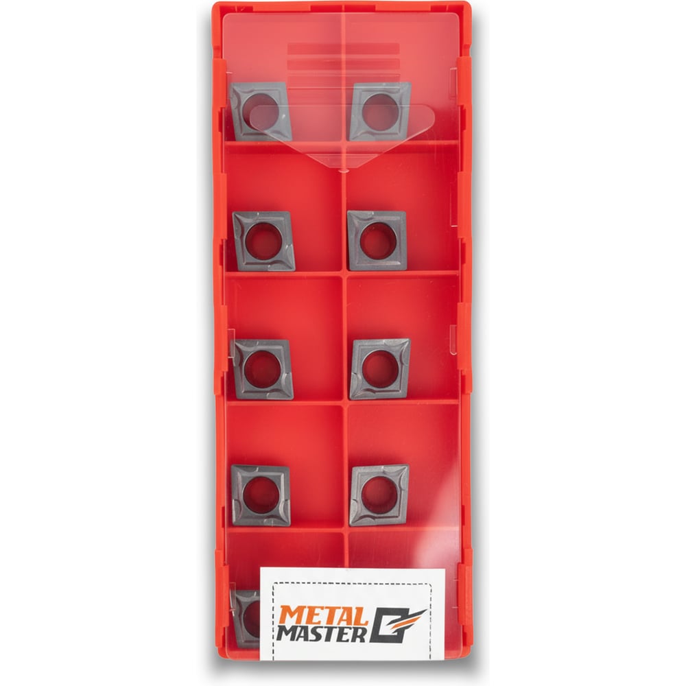 Изображение товара Набор сменных пластин MetalMaster 10 шт для токарных резцов CCMT09T304 нержавеющая сталь