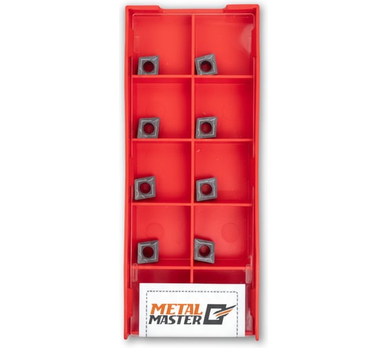 Изображение товара Набор сменных пластин MetalMaster по нержавеющей стали для токарных резцов TiAlN CCMT060204 (10 шт) 23489