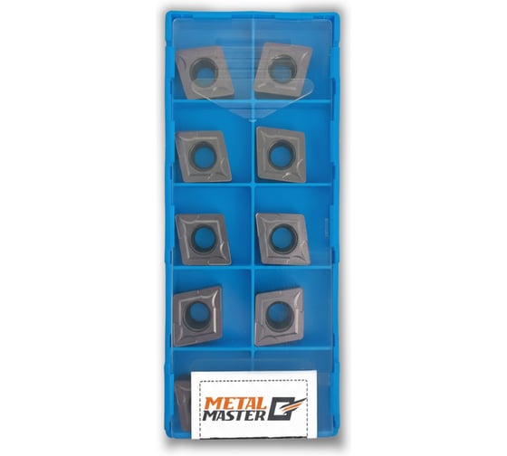 Изображение товара Набор сменных пластин MetalMaster по нержавеющей стали для токарных резцов TiAlN CCMT120408 (10 шт) 23503