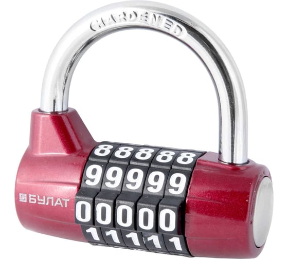 Изображение товара Замок навесной БУЛАТ ВС 655 кодовый красный d=7мм 17694