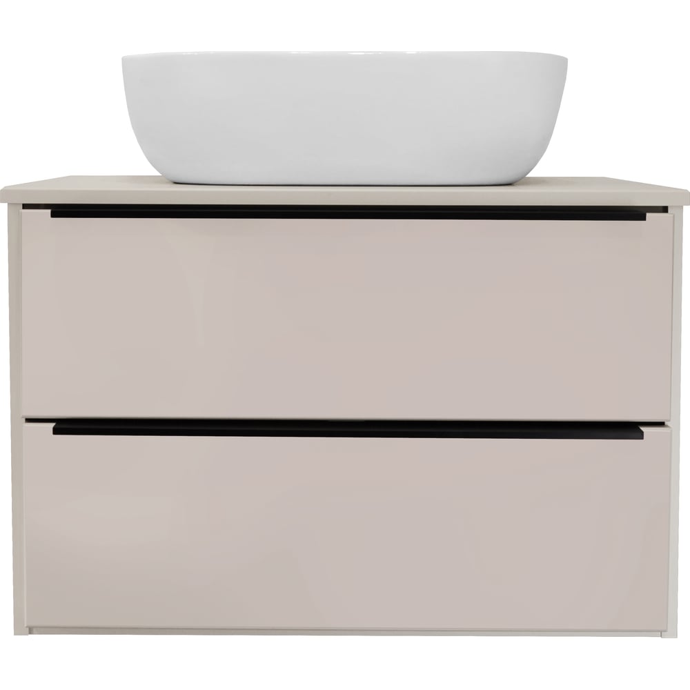 Изображение товара Подвесная тумба для ванной комнаты Роно Мальта 70 с раковиной бежевый розовый ламинированный