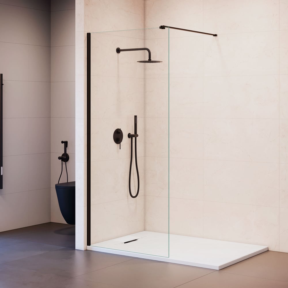 Изображение товара Душевая перегородка RGW WA-210-B 100x195 мм черный/прозрачное стекло 8 мм