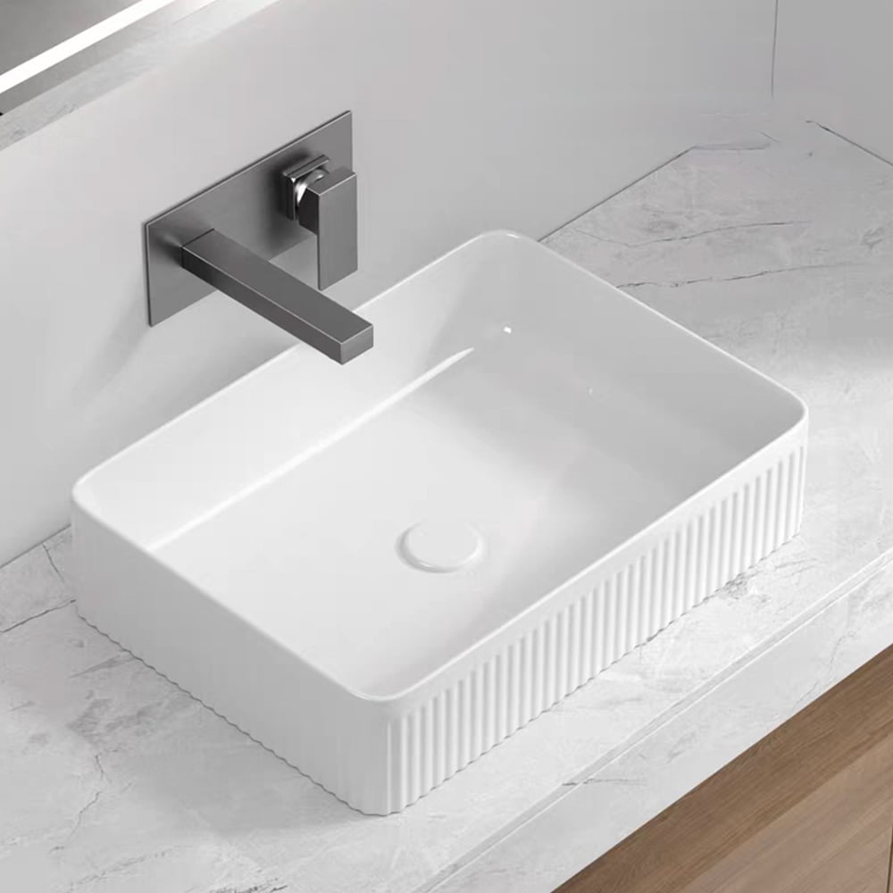 Изображение товара Раковина накладная RGW GS-20 355x500 мм белая из санфарфора современная