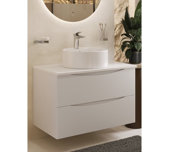 Изображение товара Тумба c раковиной подвесная BOND Cube с белой столешницей T05805-S03410