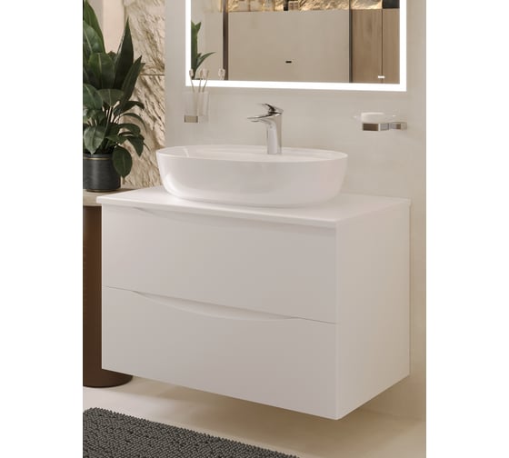 Изображение товара Тумба c раковиной подвесная BOND Cube с белой столешницей T05805-S01600