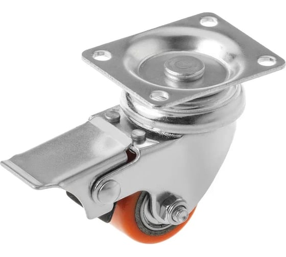 Изображение товара Мебельное колесо со стальным ободом 35 мм  поворотное с тормозом 903035b А5 1005913