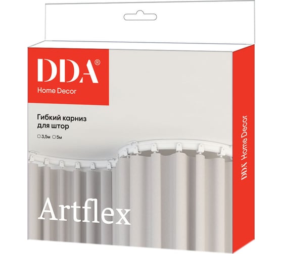 Изображение товара Карниз для штор DDA ArtFlex PVC гибкий белый 3.5 м 59881