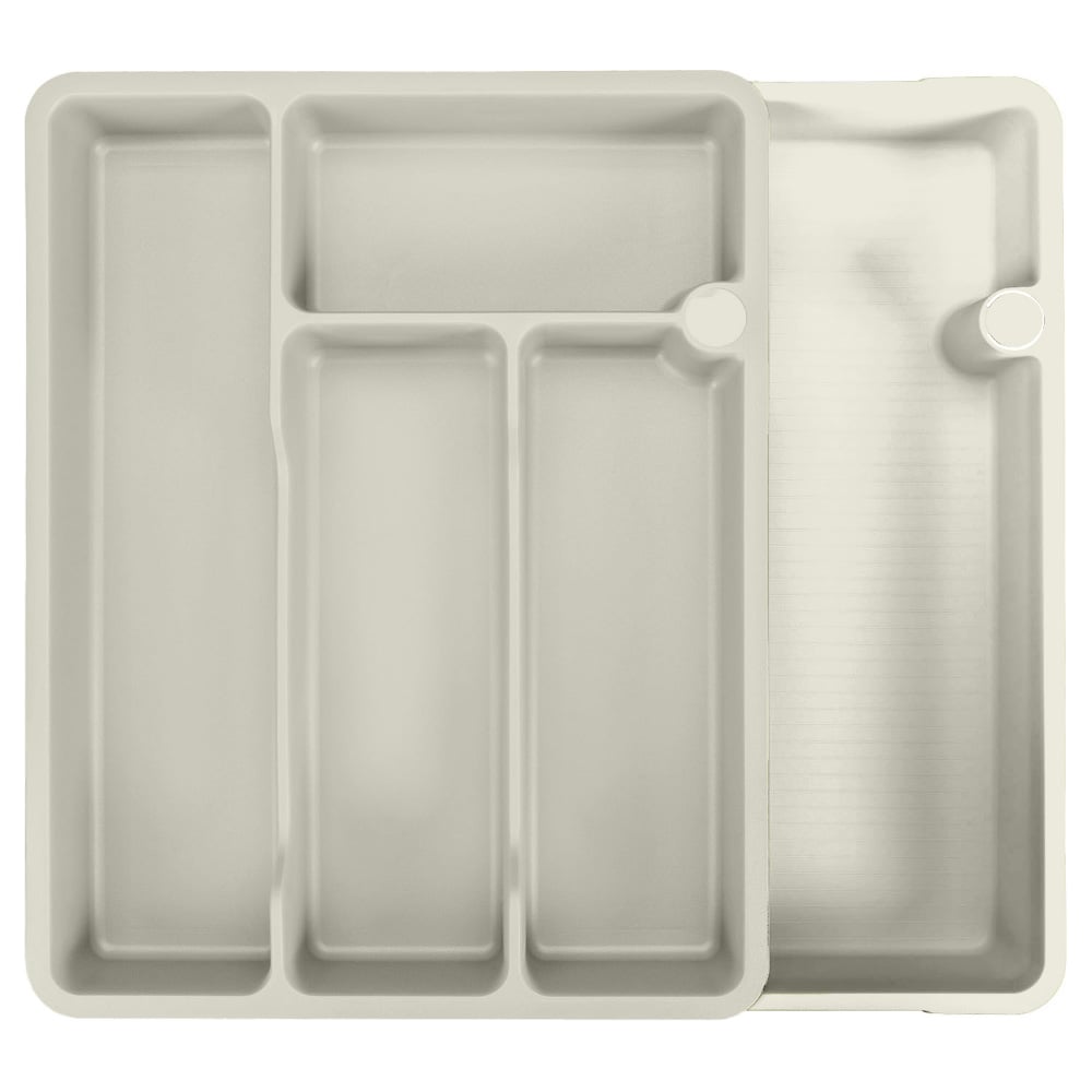 Изображение товара Лоток для столовых приборов Phibo раздвижной светло-серый 373х287х49 мм