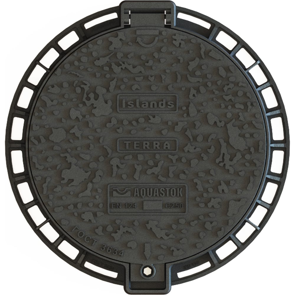 Изображение товара Чугунный люк Terra 750 С250 круглый для дорожных работ и систем канализации
