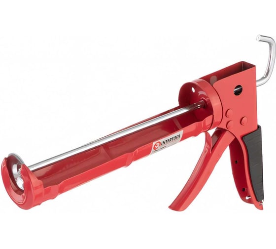 Изображение товара Пистолет для выдавливания силикона INTERTOOL 225мм, с обрезиненной рукояткой HT-0023