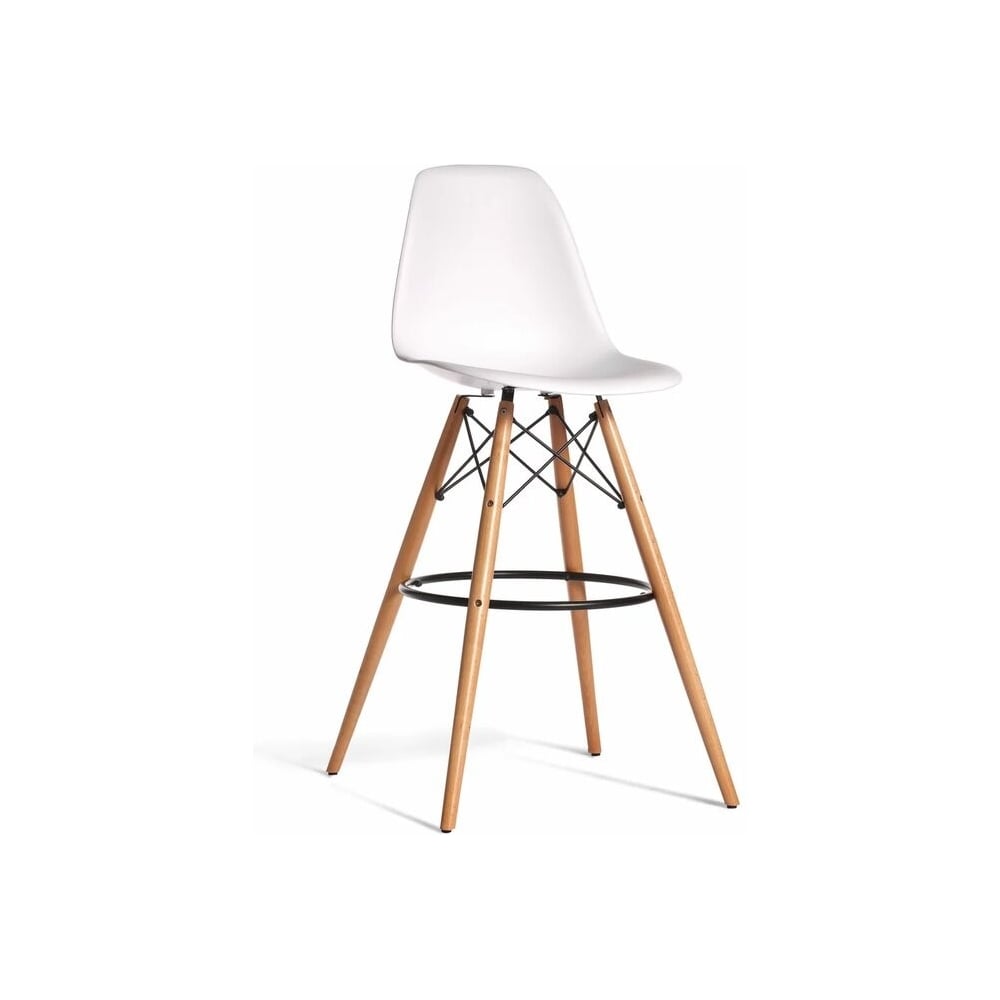 Изображение товара Стул барный DERSTUHL 110 Wood Bar белый лофт с подставкой для ног