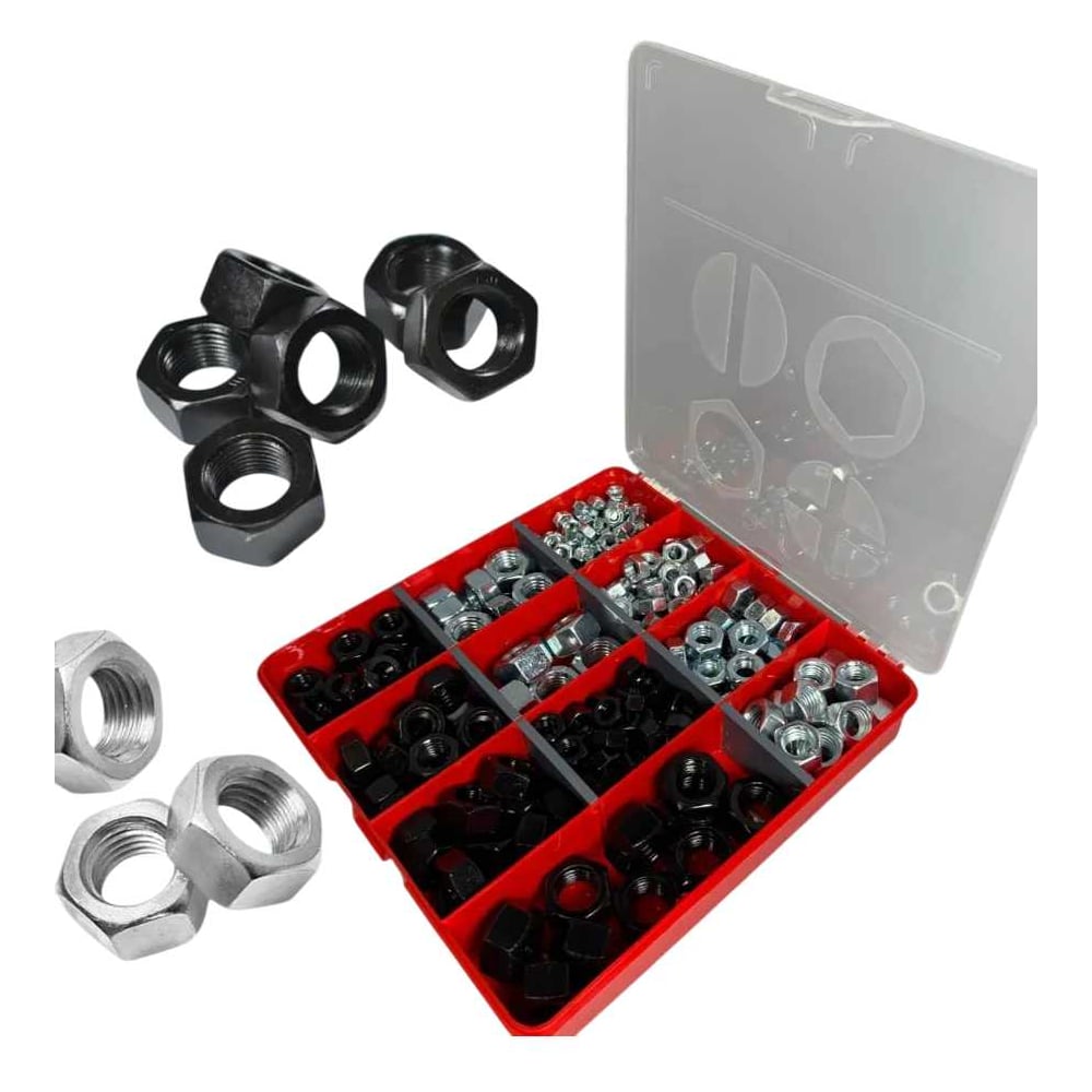 Изображение товара Набор гайок 23 Болта М6 DIN934 оцинкованные в органайзере
