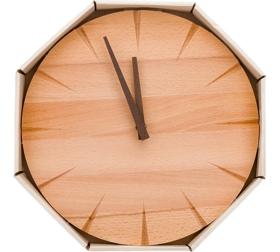 Изображение товара Настенные часы Apeyron круглые, корпус коричневый, дерево питание1 батарейка АА, не входит/ WD200919