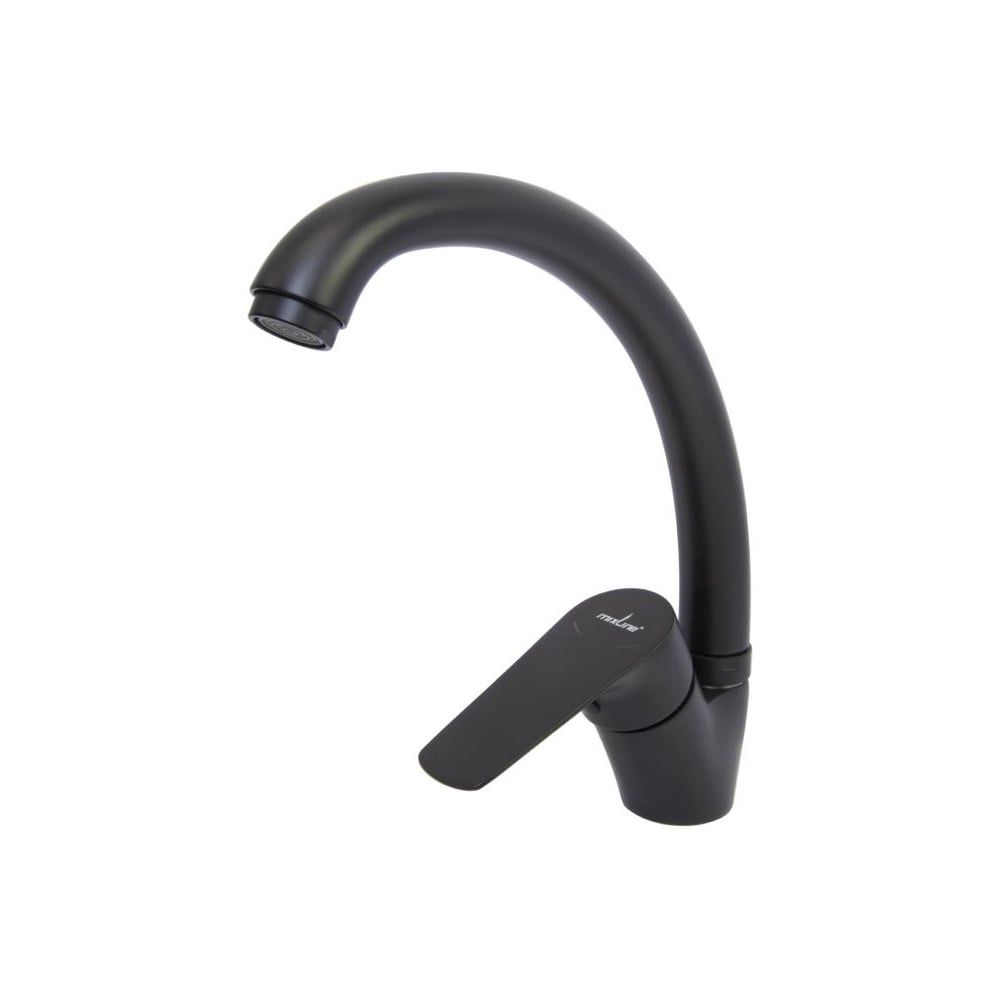 Изображение товара Современный черный высоколуговой однорычажный смеситель для кухни MIXLINE ML14-031BL