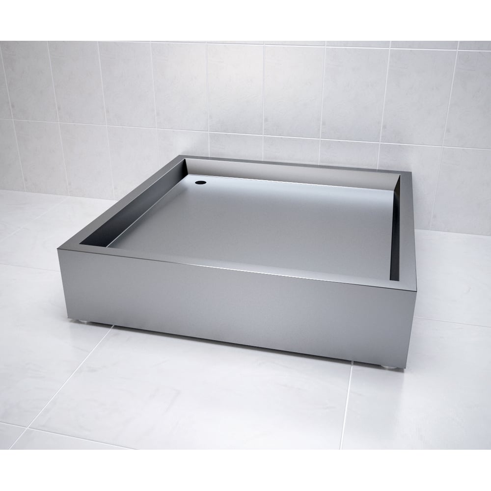 Изображение товара Душевой поддон ООО Доминант H-200 мм из нержавеющей стали AISI 304 квадратный