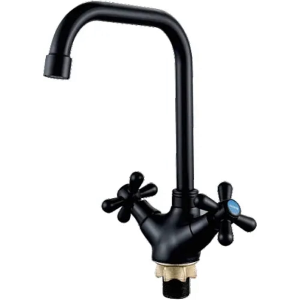 Изображение товара Смеситель ALOUTE для кухни с поворотным изливом и черным покрытием