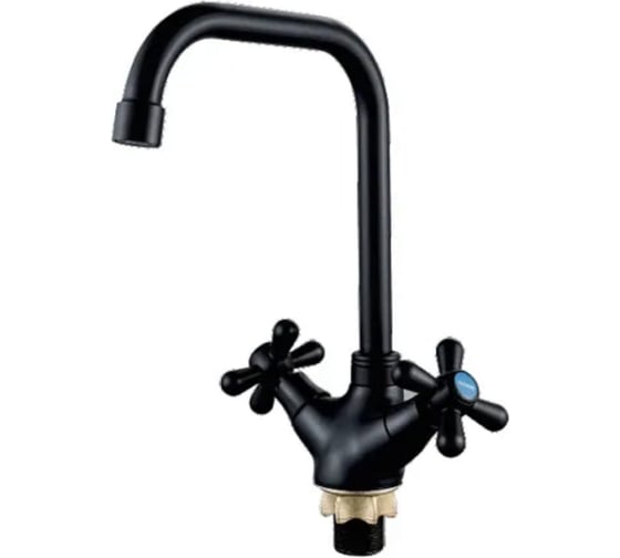 Изображение товара Смеситель для кухни ALOUTE подвод воды гибкий, крепление на большой гайке A6313H-17