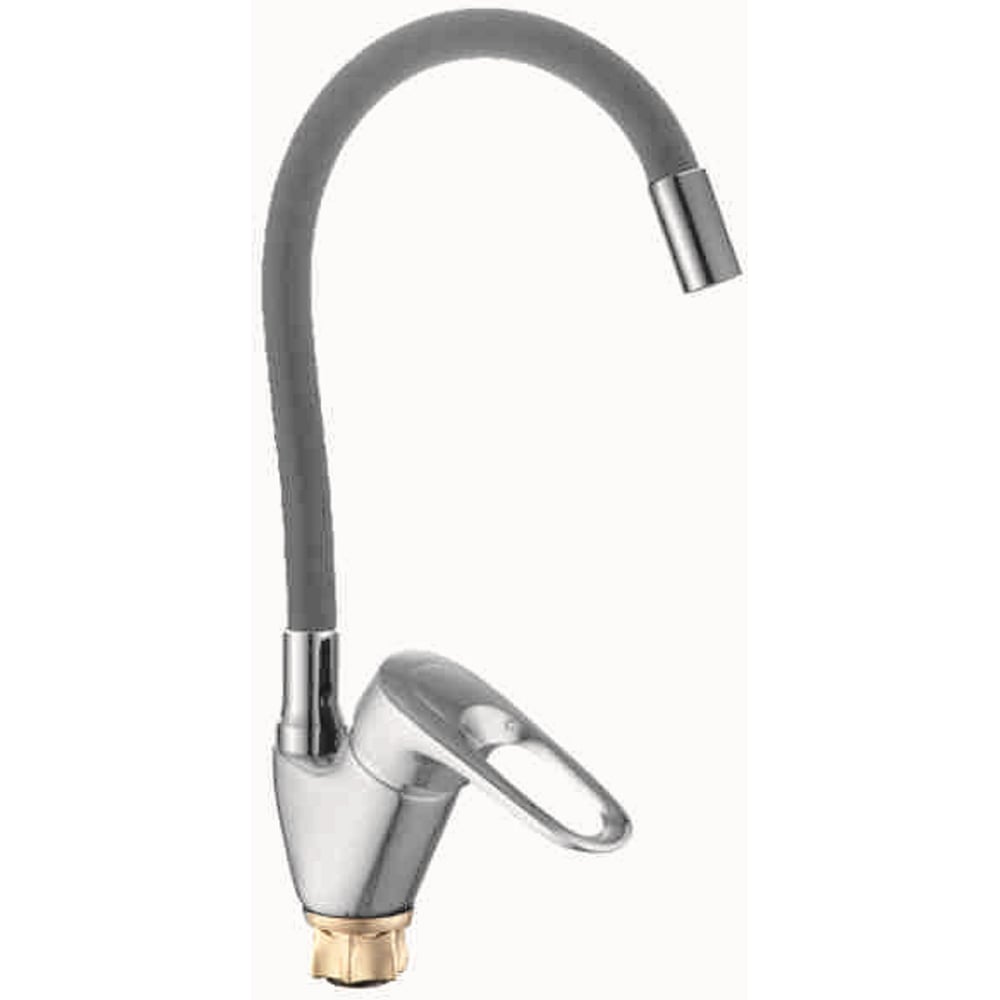 Изображение товара Смеситель для кухни ALOUTE хром с серым гибким изливом A3193-5 для современного интерьера