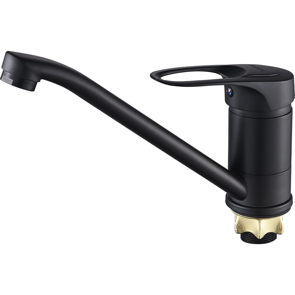 Изображение товара Кухонный смеситель ALOUTE однорычажный с поворотным изливом и черным покрытием