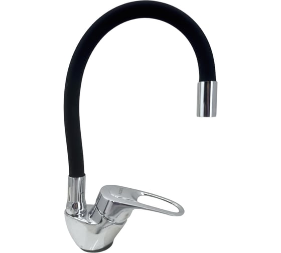 Изображение товара Смеситель для кухни ALOUTE хром с черным гибким силиконовым изливом A3193-2