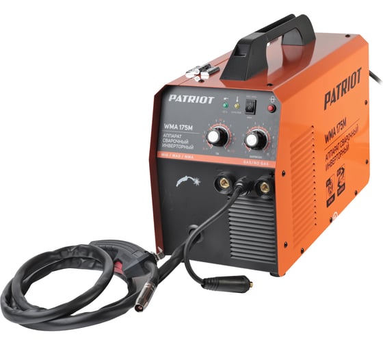 Изображение товара Сварочный инверторный полуавтомат PATRIOT WMA 175M MIG/MAG/MMA, полуавтоматическая сварка в среде 605302150