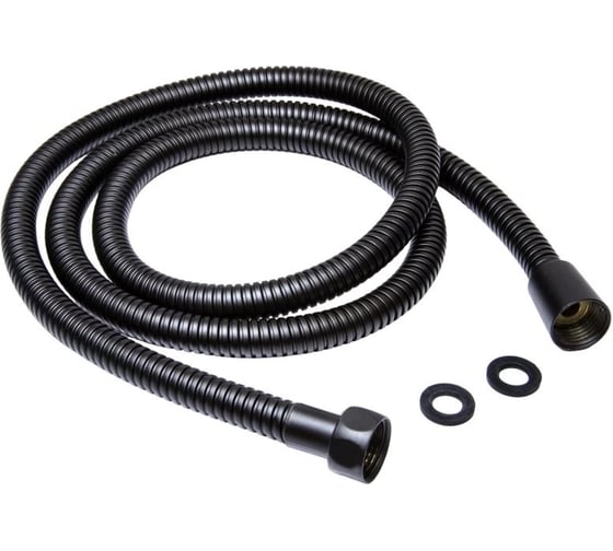 Изображение товара Шланг душевой MIXLINE 175 см имп/кон, EPDM, нерж.сталь черный матовый MIX-2-175 коробка 557320