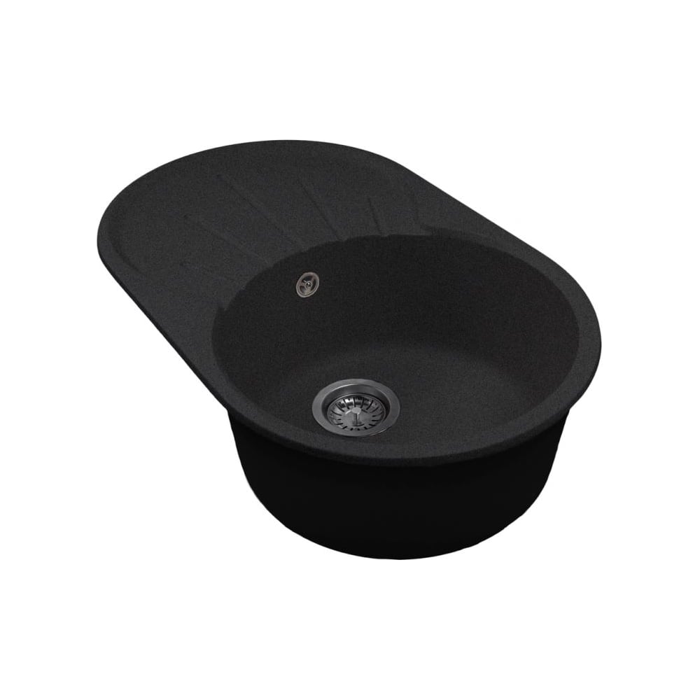 Изображение товара Мойка MIXLINE ML-GMS105 СТАНДАРТ овальная черная с крылом из искусственного мрамора