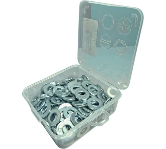 Изображение товара Шайба плоская 23 Болта М10 ОЦ DIN125 в органайзере, 160 шт. А21001000032507орг-ф160