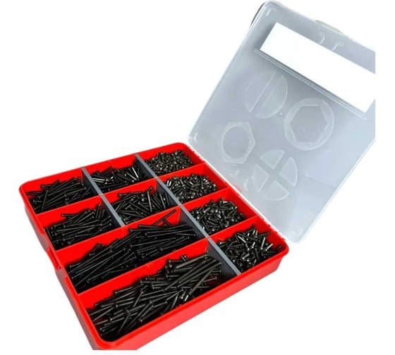 Изображение товара Винты 23 Болта чёрные М8 DIN7380 к.п.10.9 в органайзере НАБОР 2 20000046