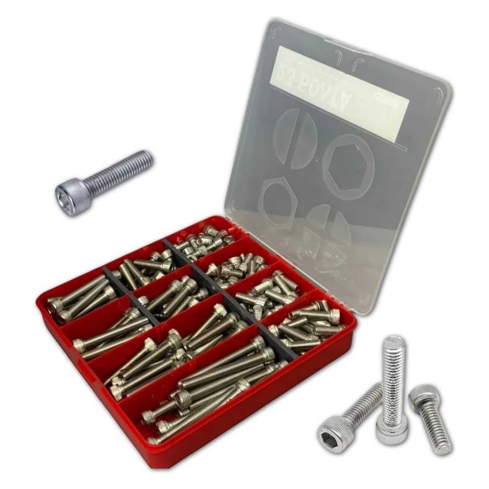 Изображение товара Винты нержавеющие М4-М5 DIN912 в наборе 875 шт в органайзере