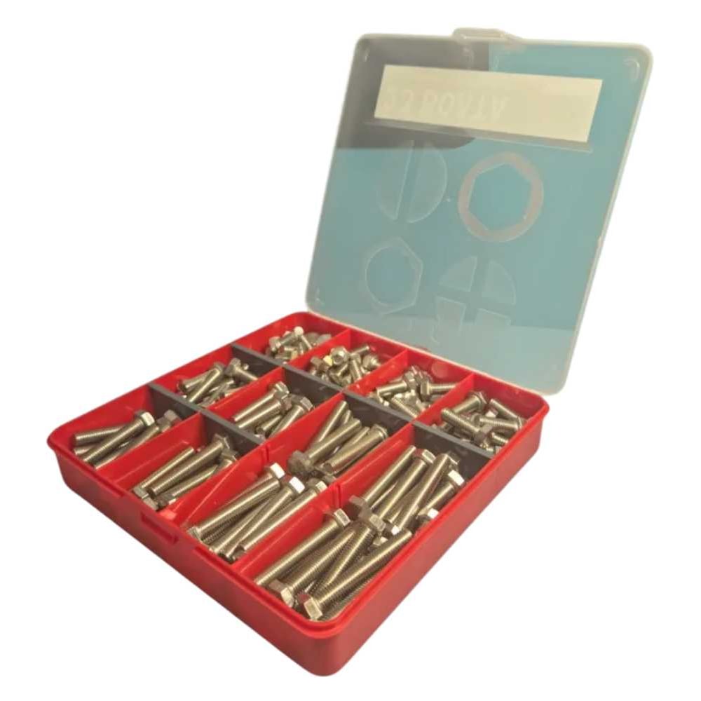 Изображение товара Набор нержавеющих болтов М8 DIN933 в органайзере, 23 штуки