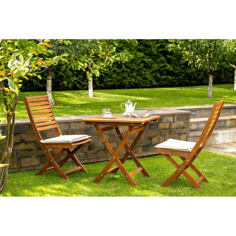 Изображение товара Складной кофейный комплект Joygarden KARO из акации с высоким столом