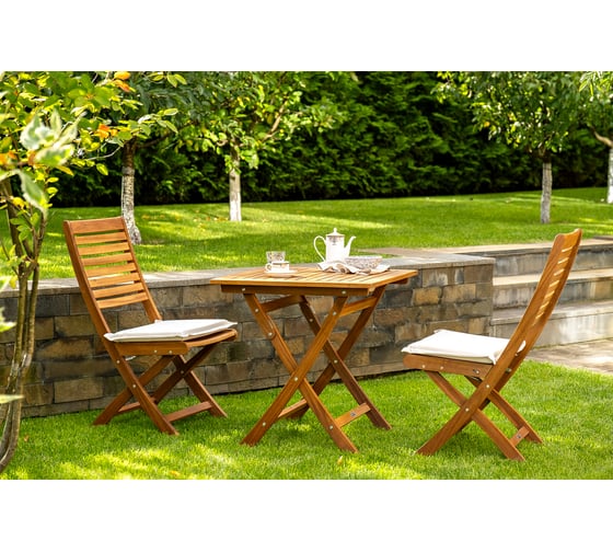 Изображение товара Складной кофейный комплект Joygarden KARO из акации с высоким столом 52203/52210